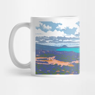 Diamond Head Crater in Honolulu Hawaii WPA Poster Art Mug